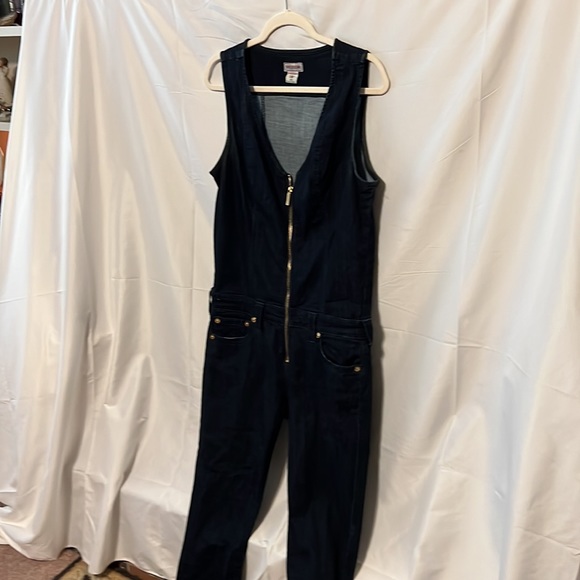 Sz L True Religion dark blue wash denim jumpsuit - Picture 2 of 12